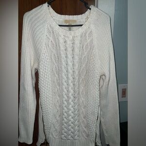 White cable knit Michael Kors sweater